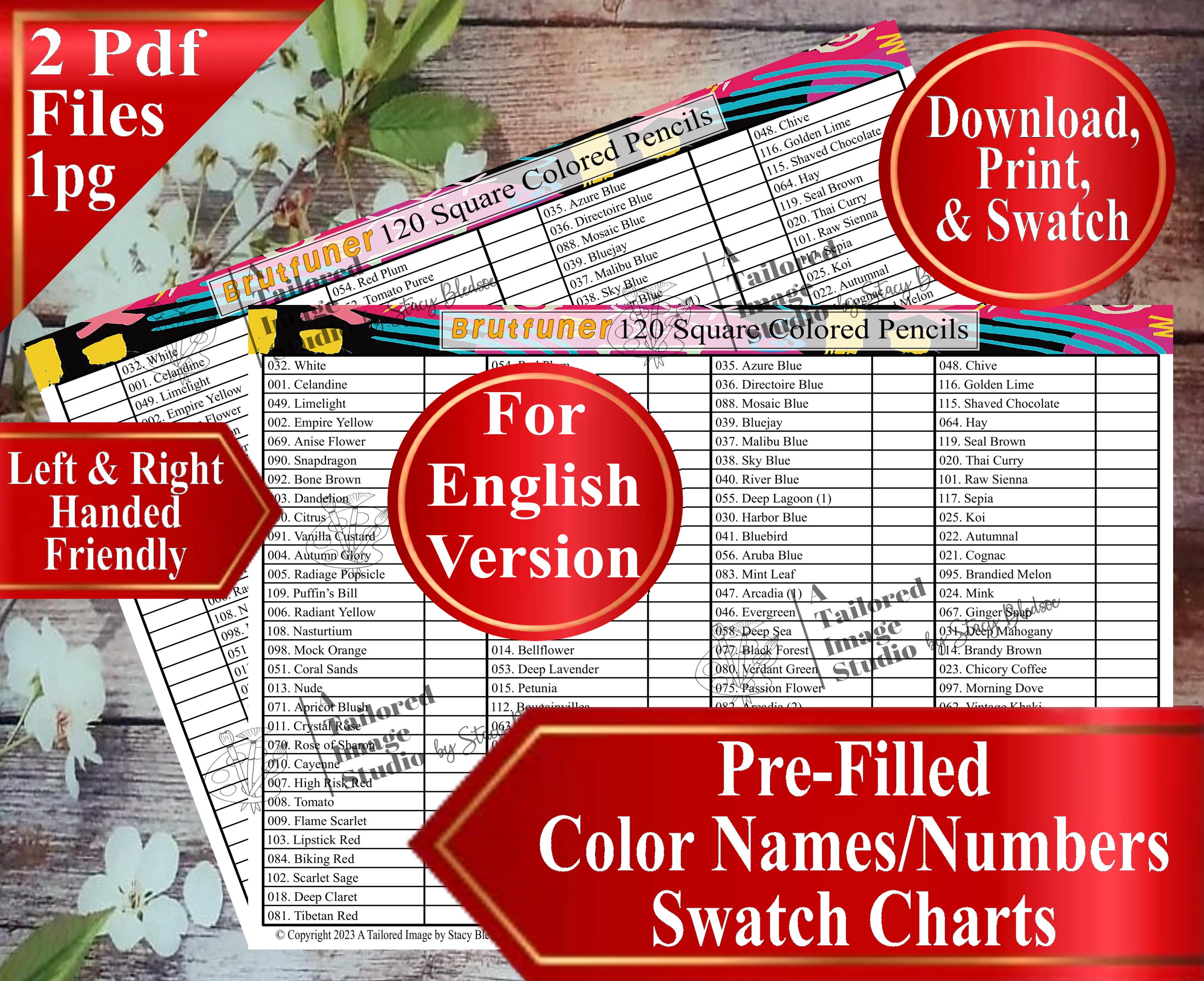 Brutfuner 120 Square Colored Pencils (english Version) Swatch