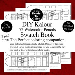 Kalour 72色水彩色鉛筆 DIY カラースウォッチブック スタイル1