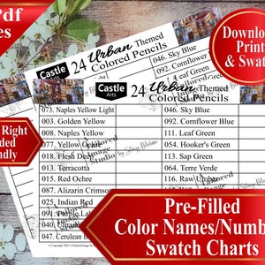 Castle Arts 24 Urban Colored Pencil Swatch Chart