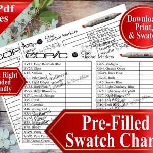 Copic 36 D Ciao Alcohol Markers Swatch Charts