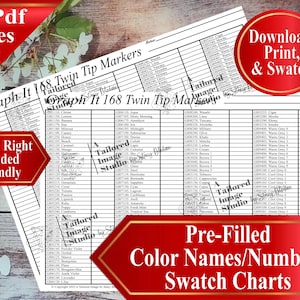 Graph It 168 Twin Tip (Schwarz) Marker Swatch Charts