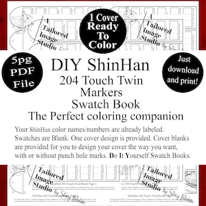 ShinHan Art 204 Touch Twin/Brush Markers DIY Color Swatch Book Style 1