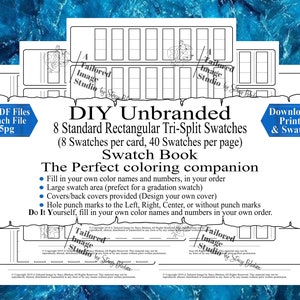 ブランドなしユニバーサル 8 標準長方形 3 分割スウォッチ DIY カラー スウォッチ ブック スタイル 2