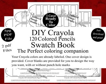 Crayola 120 Colored Pencil DIY Color Swatch Book Style 1