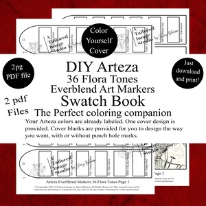 Arteza 36 Flora Tones EverBlend Art Markers DIY Color Swatch Book Style 1