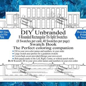 ブランドなし ユニバーサル 8 角丸長方形 3 分割スウォッチ DIY カラー スウォッチ ブック スタイル 2