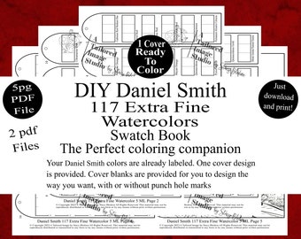 Daniel Smith 117 Extra Fine (5ml Tubes) Watercolor DIY Color Swatch Book Style 1