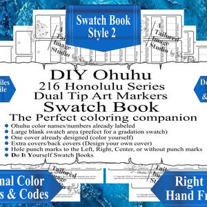 Ohuhu 216 Honolulu-serie markeringen (originele kleuren, namen en codes) staalboekstijl 2 (pdf-download)