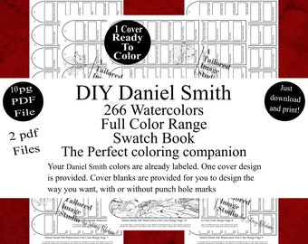 Daniel Smith 266 Watercolors Full Color Range DIY Color Swatch Book Style 1