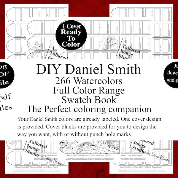 Daniel Smith 266 Watercolors Full Color Range DIY Color Swatch Book Style 1