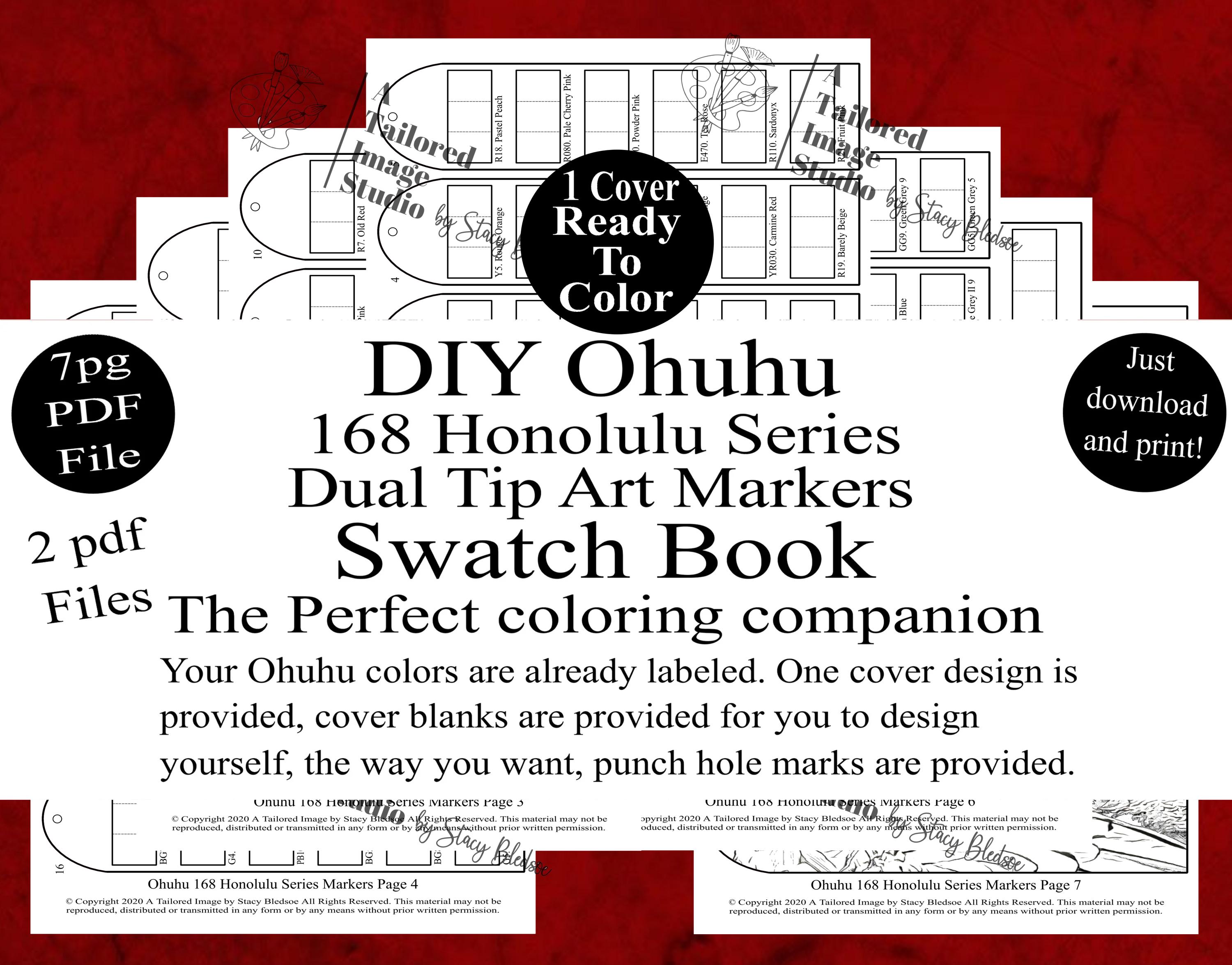 Ohuhu 168 Honolulu Series Dual Tip Markers DIY Color Swatch