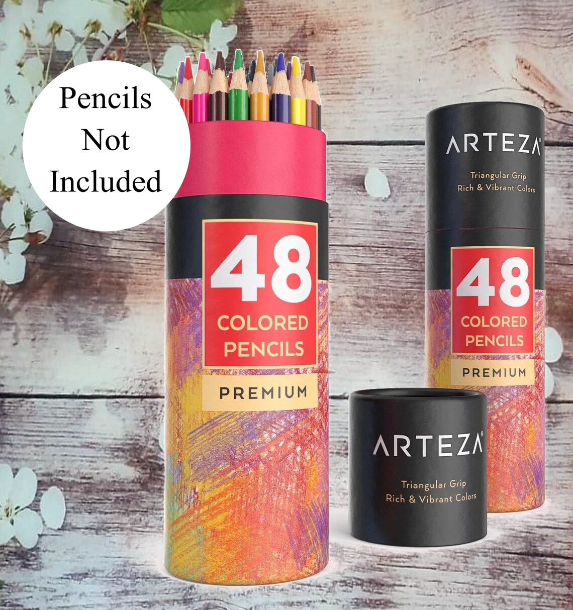 Arteza 48 Premium triangular Grip Colored Pencils Swatch - Etsy