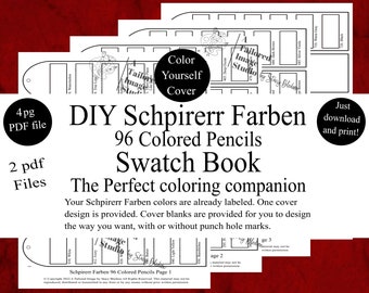 Schpirerr Farben 96 Colored Pencils DIY Color Swatch Book Style 1