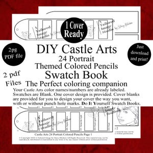 Castle Arts 24 Portrait Colored Pencils DIY Color Swatch Book Style 1