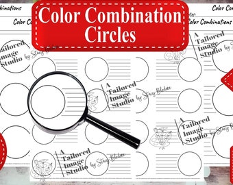 May include: Printable worksheet with blank circles for color combination practice. The worksheet is titled "Color Combination Circles" and includes the text "Left & Right Handed Friendly".