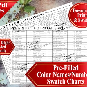 Sennelier 120 Ölpastelle Swatch Chart