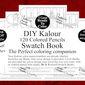 Kalour 120 Buntstifte (Metall Löwen Box) DIY Color Swatch Book Style 1