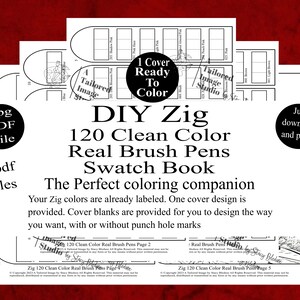 120 stylos pinceaux Zig Clean Color (boîte 1 et boîte 2 combinées) nuancier à faire soi-même style 1