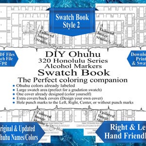 Ohuhu 320 Honolulu Series Dual Tip Alcohol Markers DIY Color Swatch Book Style 2