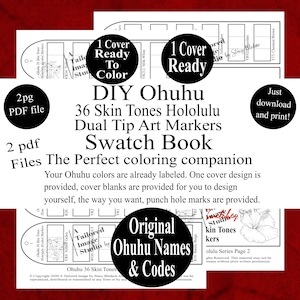 Ohuhu 36 Skin Tone Honolulu Series (Original-Farben, Namen und Codes) Musterbücher Style 1 (PDF-Download)