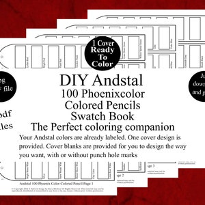 Andstal Phoenixcolor 100 Colored Pencils DIY Color Swatch Book Style 1