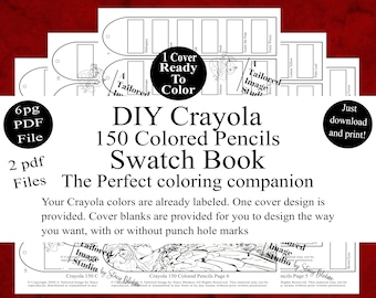 Crayola 150 Colored Pencil DIY Color Swatch Book Style 1