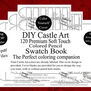 Libro de muestras de color para manualidades Castle Arts, 120 lápices de colores suaves al tacto, estilo 1