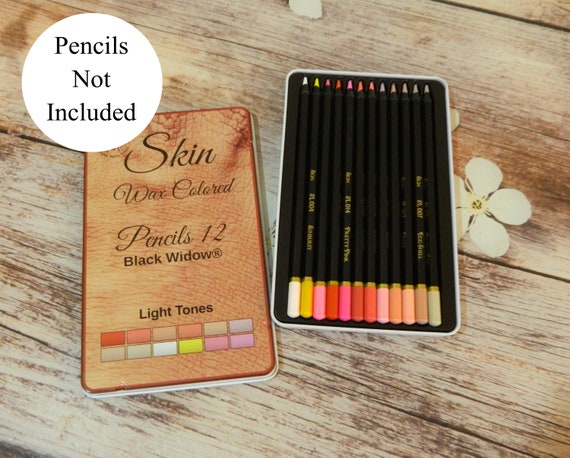 Black Widow 12 Light Skin Tones Colored Pencils DIY Color Swatch Book Style  2 