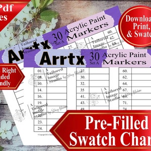 Arrtx 30 Set A Acryl (Weiß) Marker Swatch Chart