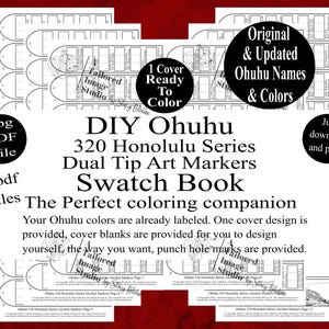 Ohuhu 320 Honolulu Series Dual Tip Alcohol Markers DIY Color Swatch Book Style 1