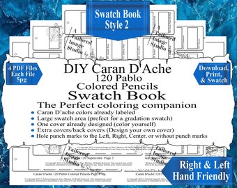 Caran D'Ache 120 crayons de couleur Pablo DIY Color Swatch Book Style 2