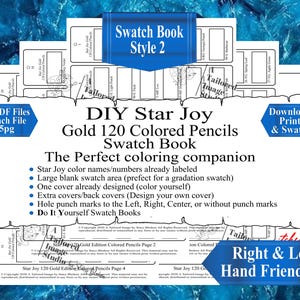 Star Joy Gold 120 Colored Pencils Swatch Book Style 2 (PDF Download)