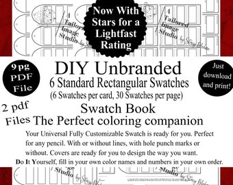 Unbranded Universal 6 Standard Rectangular DIY Color Swatch Books Style 1