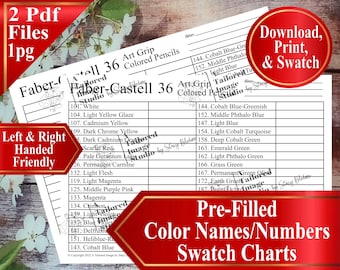 Faber Castell 36 Art Grip Matite colorate Swatch Charts