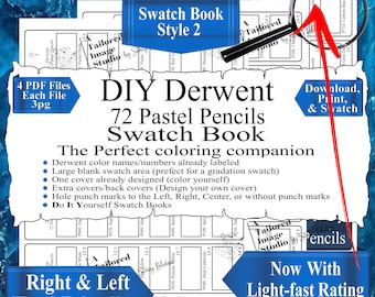 Buy Derwent 72 Pastel Pencils Swatch Book Style 2 (PDF Download