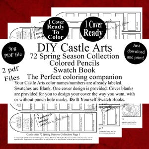 Castle Arts 72 Spring Season Collection Colored Pencils Swatch Books Style 1 (PDF Download)