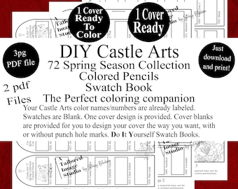 Castle Arts 72 Spring Season Collection Colored Pencils Swatch Books Style 1 (PDF Download)