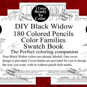 Black Widow 180 kleurpotlood Kleurfamilies DIY kleurstalen boekstijl 1