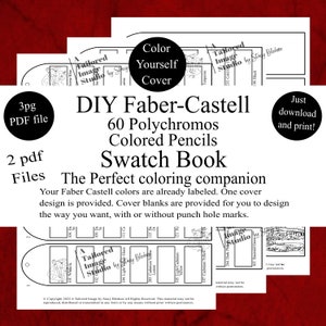 Faber-Castell 60 Polychromos Colored Pencils DIY Color Swatch Book Style 1