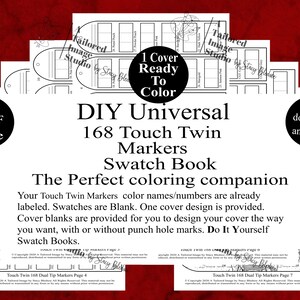 Livro de amostras de cores faça você mesmo com marcadores Twin 168 da Universal Touch, estilo 1