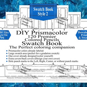 Prismacolor 120 Premier Colored Pencils DIY Swatch Book Style 2