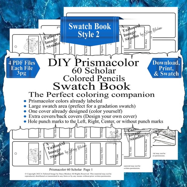 Prismacolor 60 Scholar Colored Pencils DIY Swatch Book Style 2