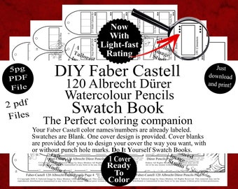 Faber-Castell 120 Albrecht Dürer Aquarellstifte DIY Color Swatch Book Style 1