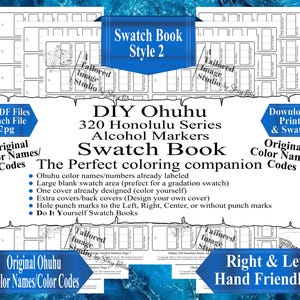 Ohuhu 320 Honolulu Series (Original) Dual Tip Alcohol Markers Swatch Book Style 2 (PDF Download)