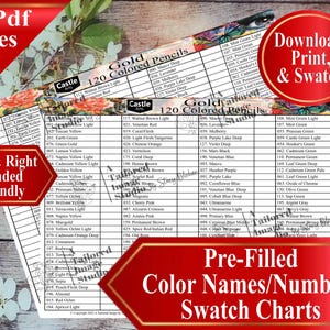 Castle Arts Gold 120 Buntstifte Swatch Chart