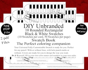 Unbranded Swatch Books Style 1: Black & White Rectangular Swatches (PDF Download)