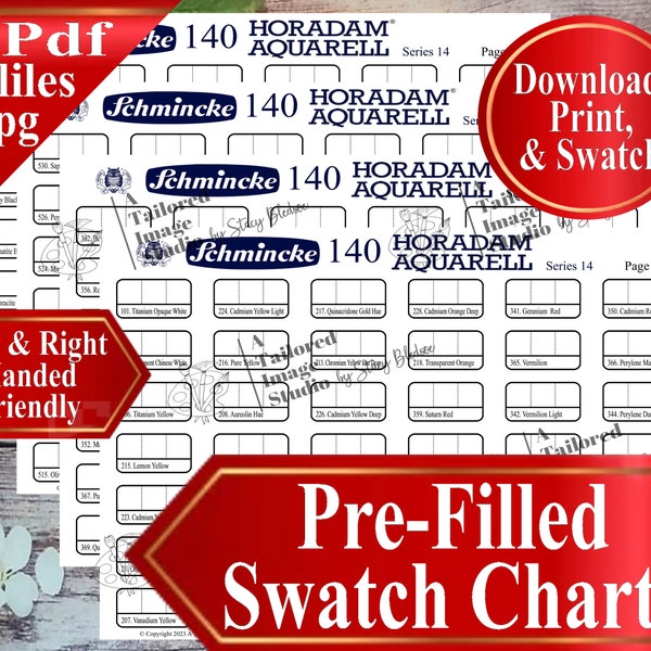 Schmincke 140 Horadam Aquarell Swatch Chart