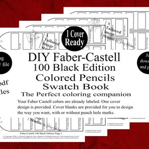 Lápices de colores Faber Castell 100 Black Edition (juegos numerados del 701 al 800) Libro de muestras de colores DIY Estilo 1