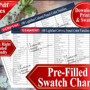 Derwent 100 lichtechte kleurpotloden Kleurfamilies staalkaarten (pdf-download)