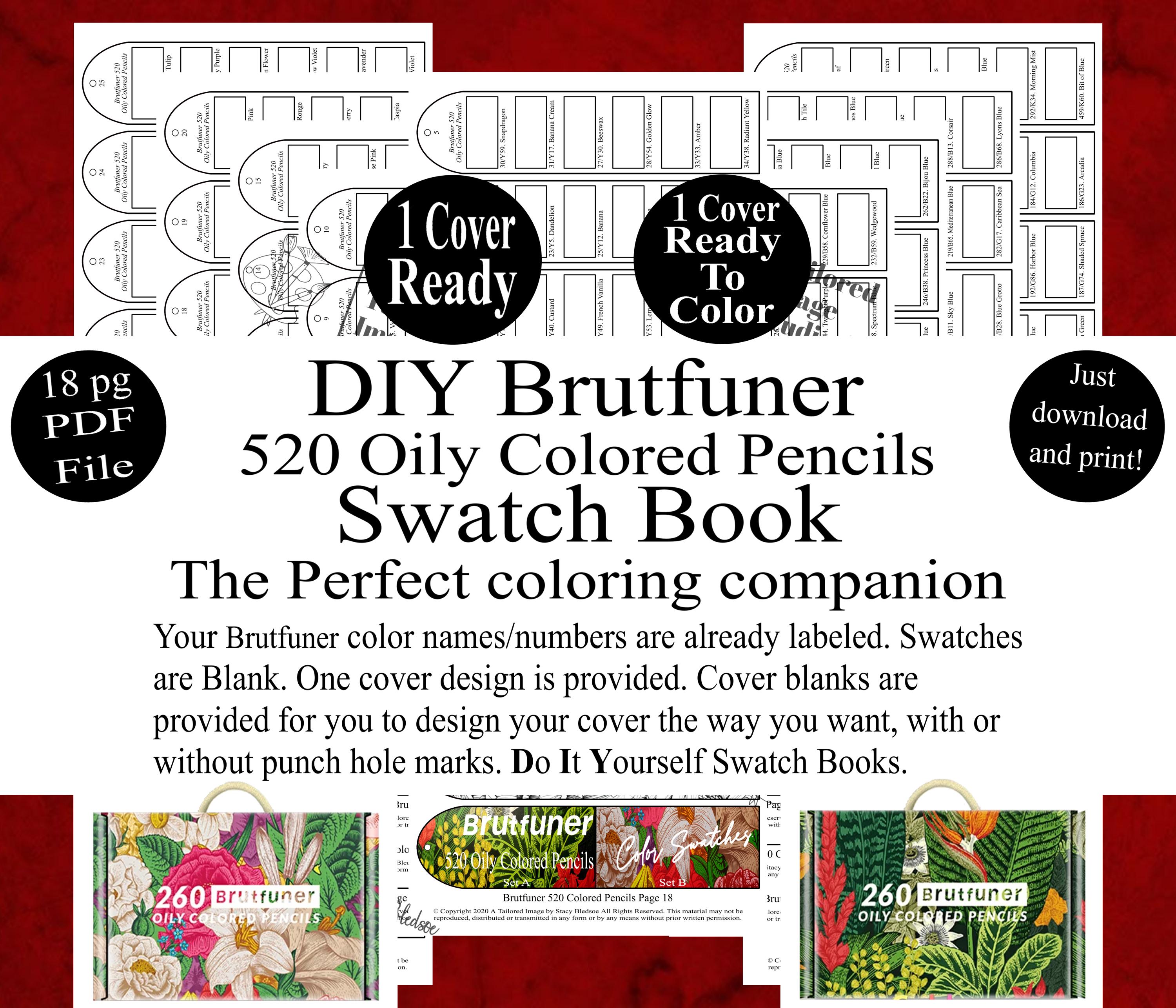 Brutfuner 520 Oily Colored Pencils (floral Box's) Swatch Book